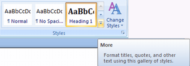 styles MS Word