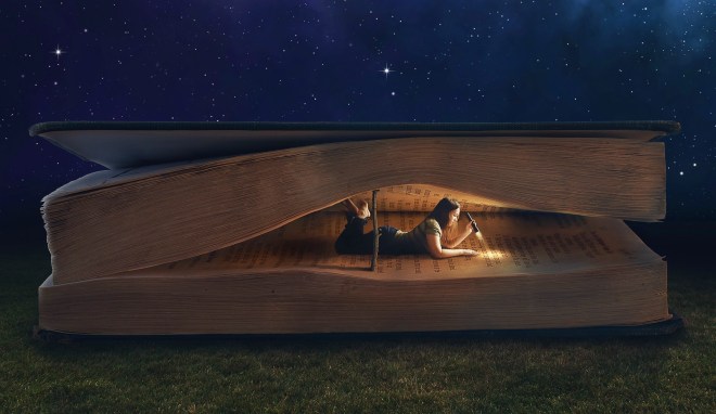 girl-book-light-dark-reading-collage-lying-night-grass-giant